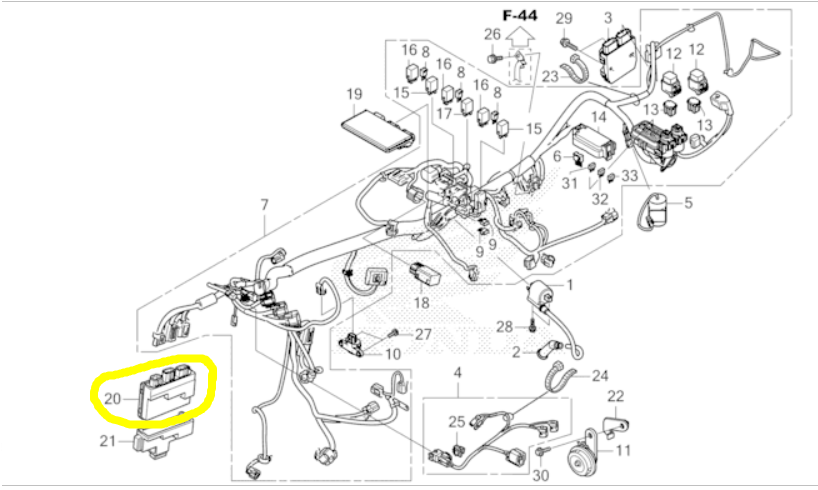 Honda 38770-HR6-EC2 Fuel Injection Control Unit